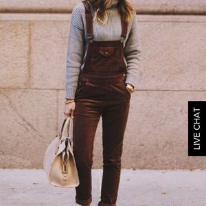 Brown corduroy overalls